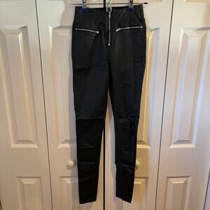 Missguided Pleather Skinny Pants Black 4